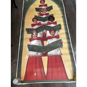 NOS HUGE VINTAGE 1950's Phillip Sales INC Choir Xmas Door Panel Poster 36"x 72"